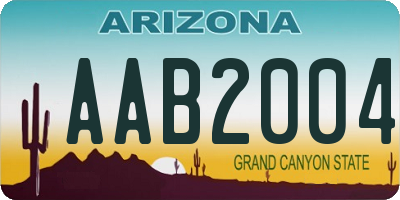 AZ license plate AAB2004