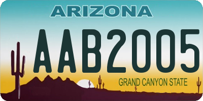 AZ license plate AAB2005