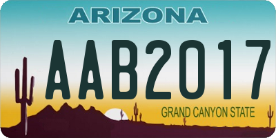 AZ license plate AAB2017