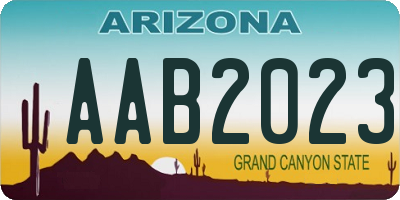 AZ license plate AAB2023