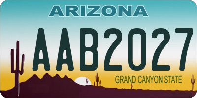 AZ license plate AAB2027