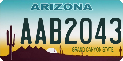 AZ license plate AAB2043