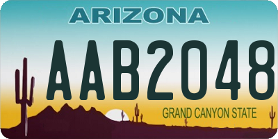 AZ license plate AAB2048