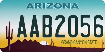 AZ license plate AAB2056