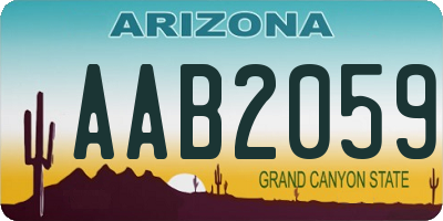 AZ license plate AAB2059