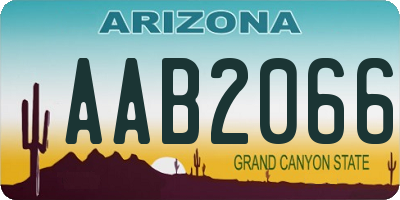 AZ license plate AAB2066