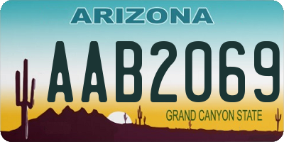 AZ license plate AAB2069