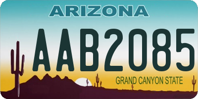 AZ license plate AAB2085