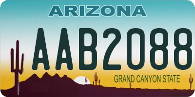 AZ license plate AAB2088