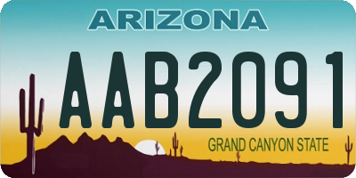 AZ license plate AAB2091