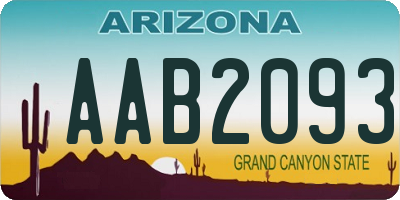 AZ license plate AAB2093