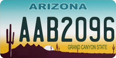 AZ license plate AAB2096