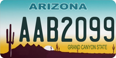 AZ license plate AAB2099