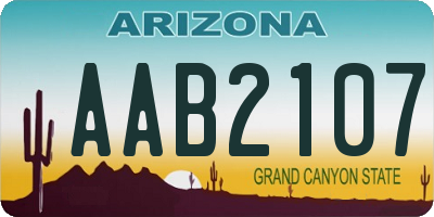 AZ license plate AAB2107