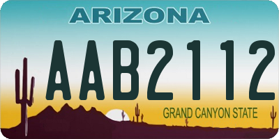 AZ license plate AAB2112