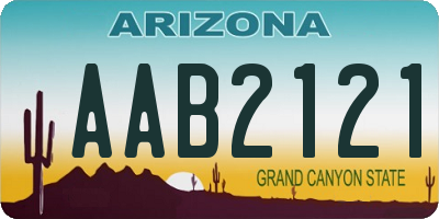 AZ license plate AAB2121
