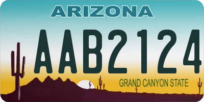 AZ license plate AAB2124