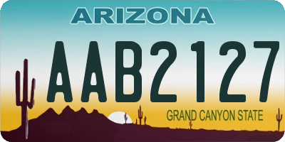 AZ license plate AAB2127