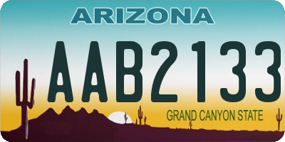 AZ license plate AAB2133