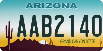 AZ license plate AAB2140