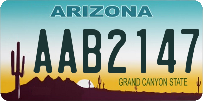 AZ license plate AAB2147