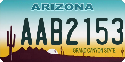 AZ license plate AAB2153