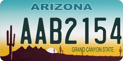 AZ license plate AAB2154