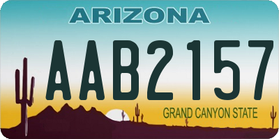 AZ license plate AAB2157