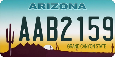 AZ license plate AAB2159