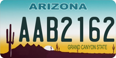 AZ license plate AAB2162