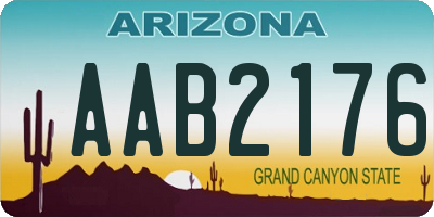 AZ license plate AAB2176