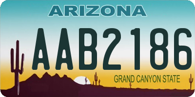 AZ license plate AAB2186