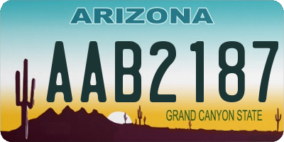 AZ license plate AAB2187
