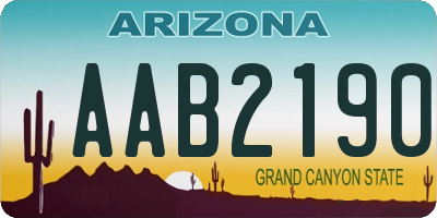 AZ license plate AAB2190