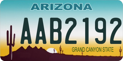 AZ license plate AAB2192