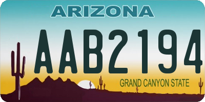 AZ license plate AAB2194