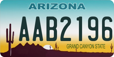 AZ license plate AAB2196