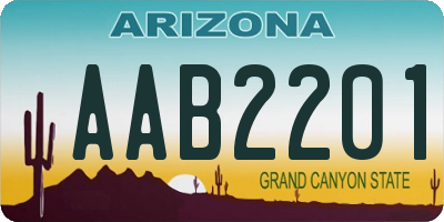 AZ license plate AAB2201