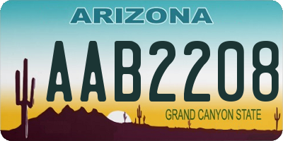 AZ license plate AAB2208