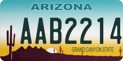 AZ license plate AAB2214