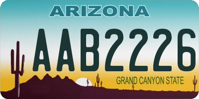 AZ license plate AAB2226