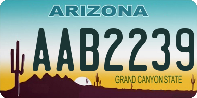 AZ license plate AAB2239