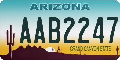 AZ license plate AAB2247