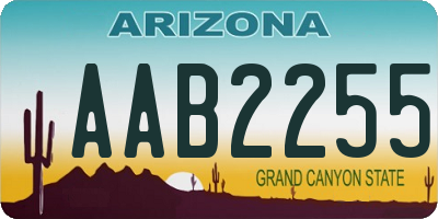 AZ license plate AAB2255