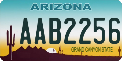 AZ license plate AAB2256