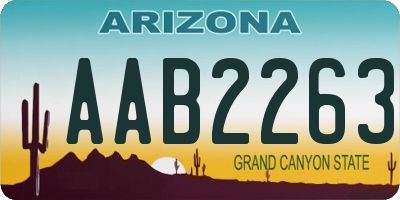 AZ license plate AAB2263