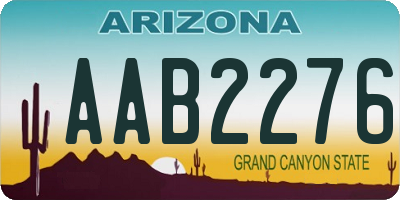 AZ license plate AAB2276