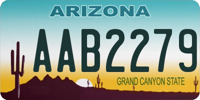 AZ license plate AAB2279