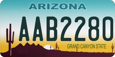 AZ license plate AAB2280