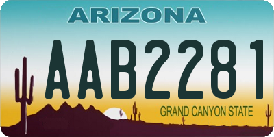 AZ license plate AAB2281